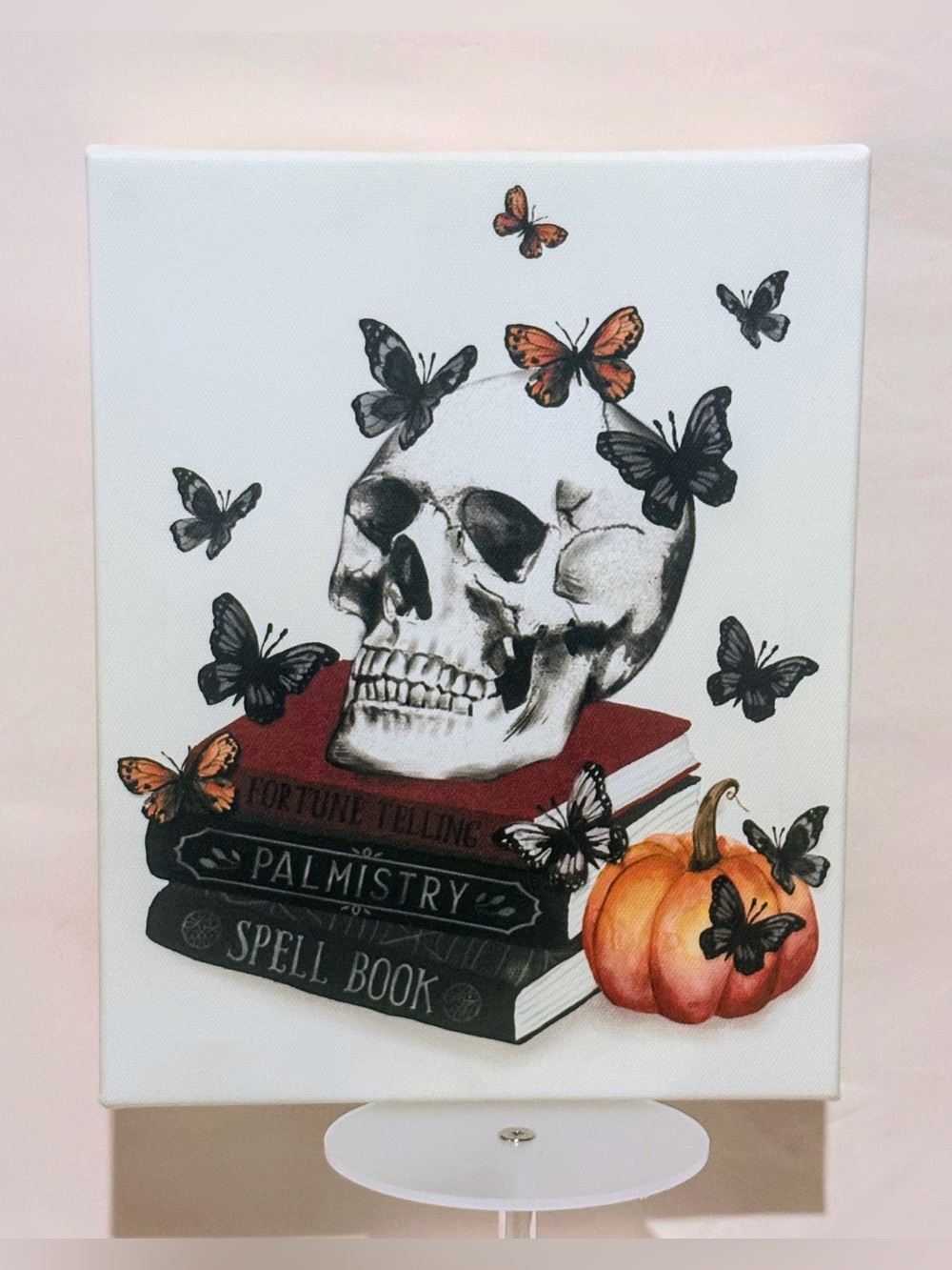 Clementine Skull & Butterfly Halloween Canvas Art